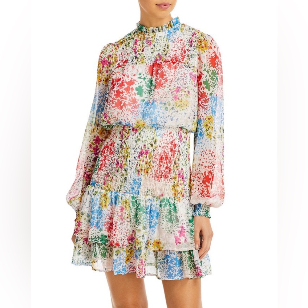 NWT!!! AQUA Floral Smocked Mini Dress